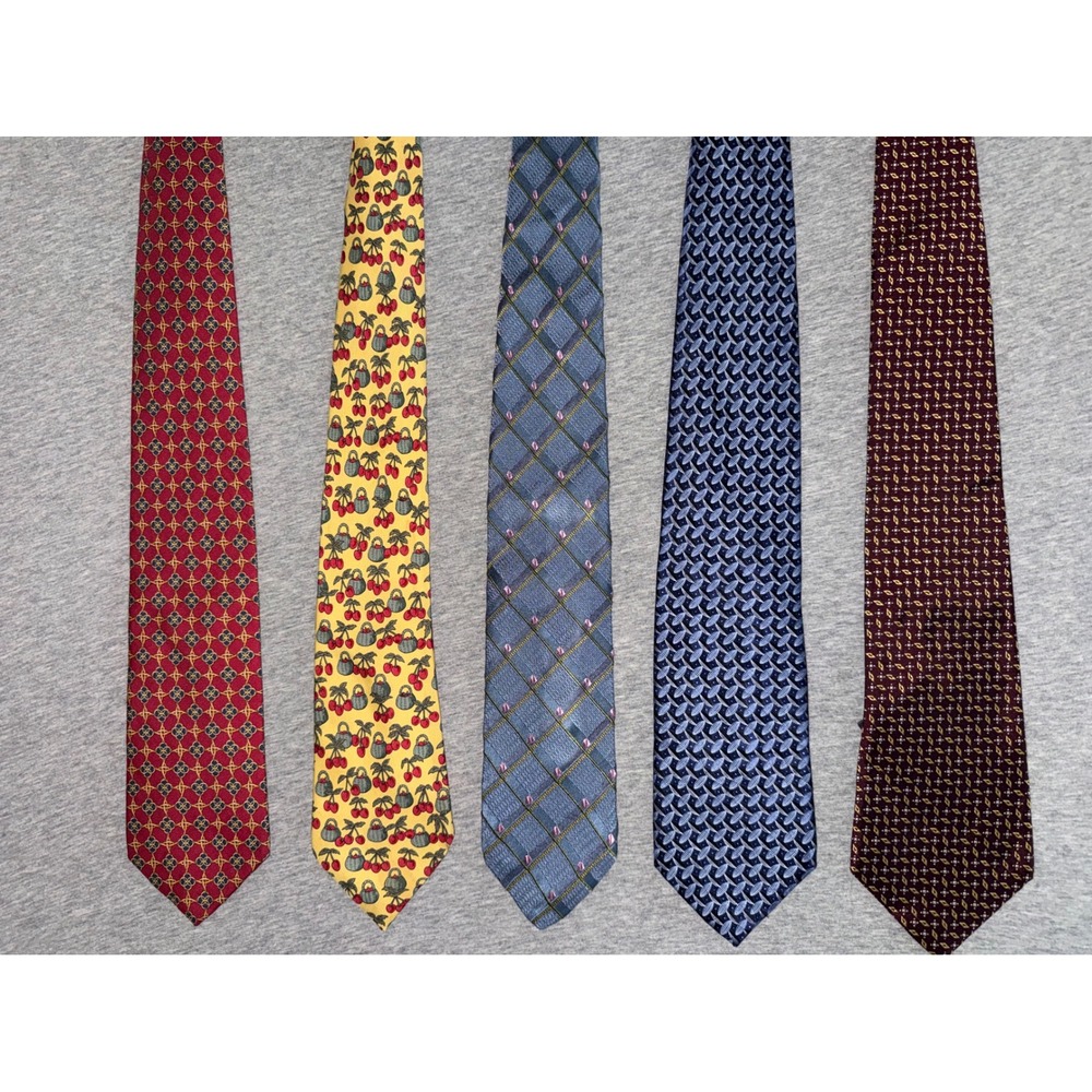 5 Designer Silk Ties 2 Zegna, Brooks Bros, Vintage NWT Polo, Hermes *See Notes